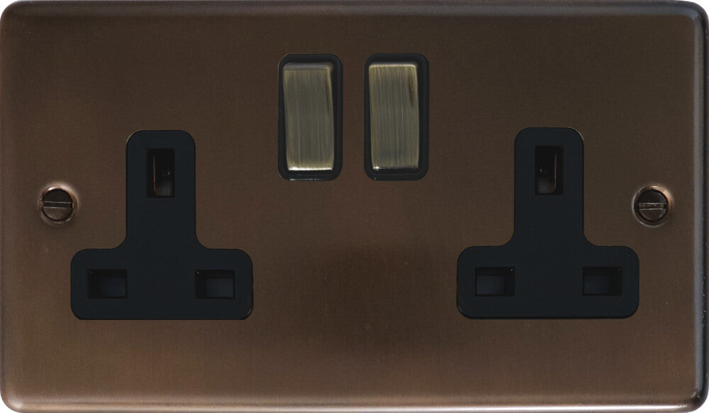 Contour  Medium Bronze  2 Gang Socket
