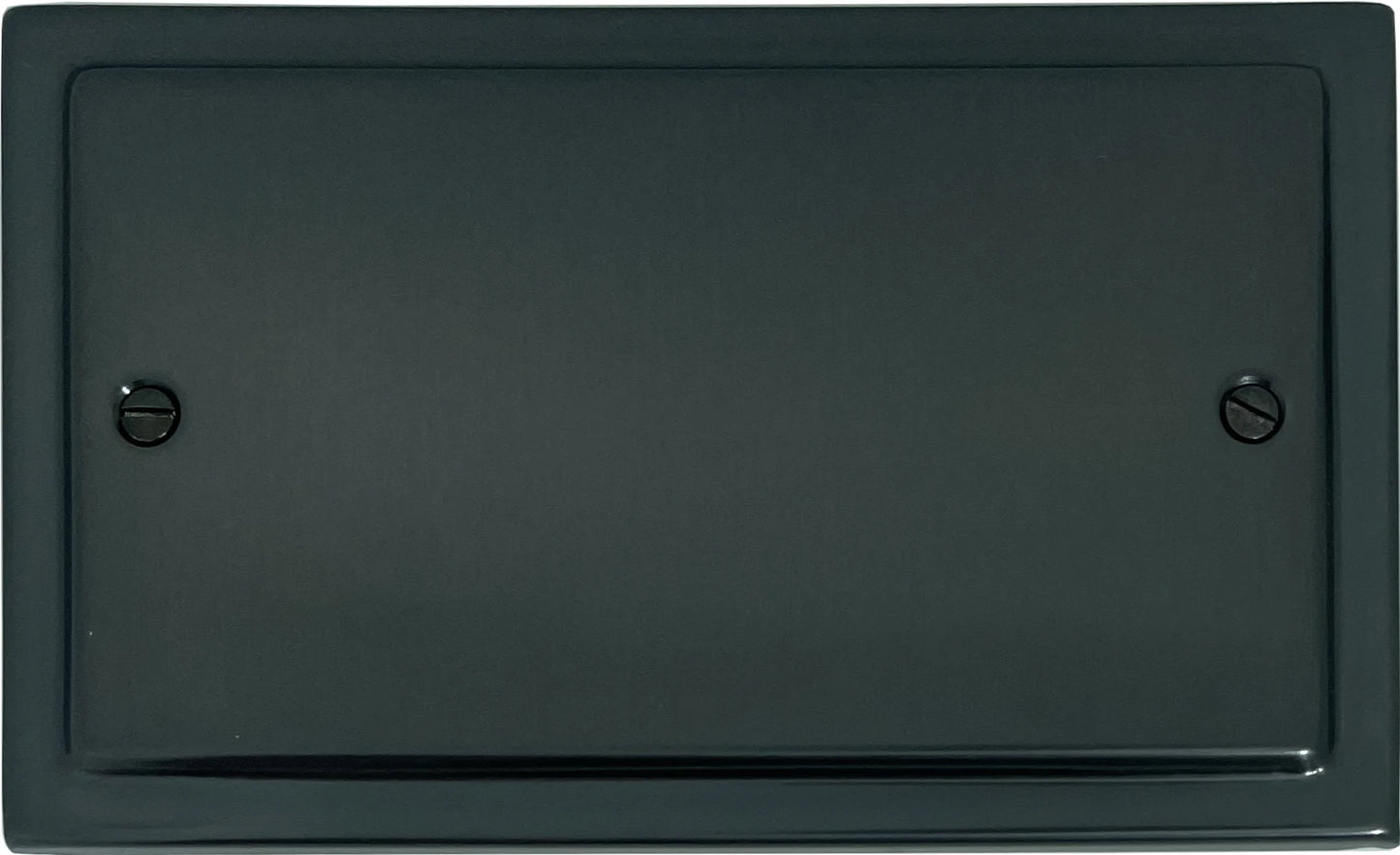 Victorian Black Bronze 2 Gang Blank