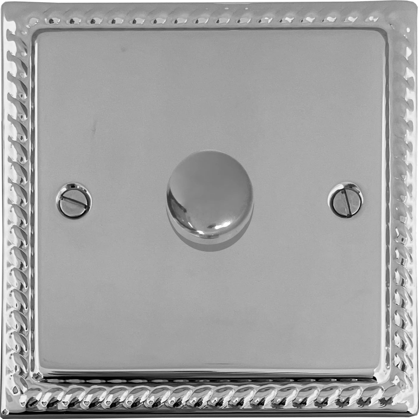 Georgian Polished Chrome 1 Gang 120W LED Dimmer - Georgian range electrical dimmer