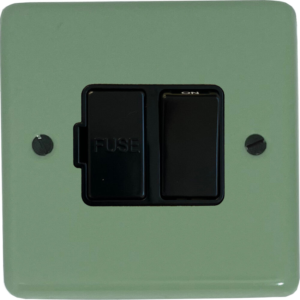 Classic Sage Green Switch Fused Spur (Black Switch)