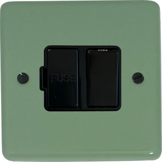 Classic Sage Green Switch Fused Spur (Black Switch)