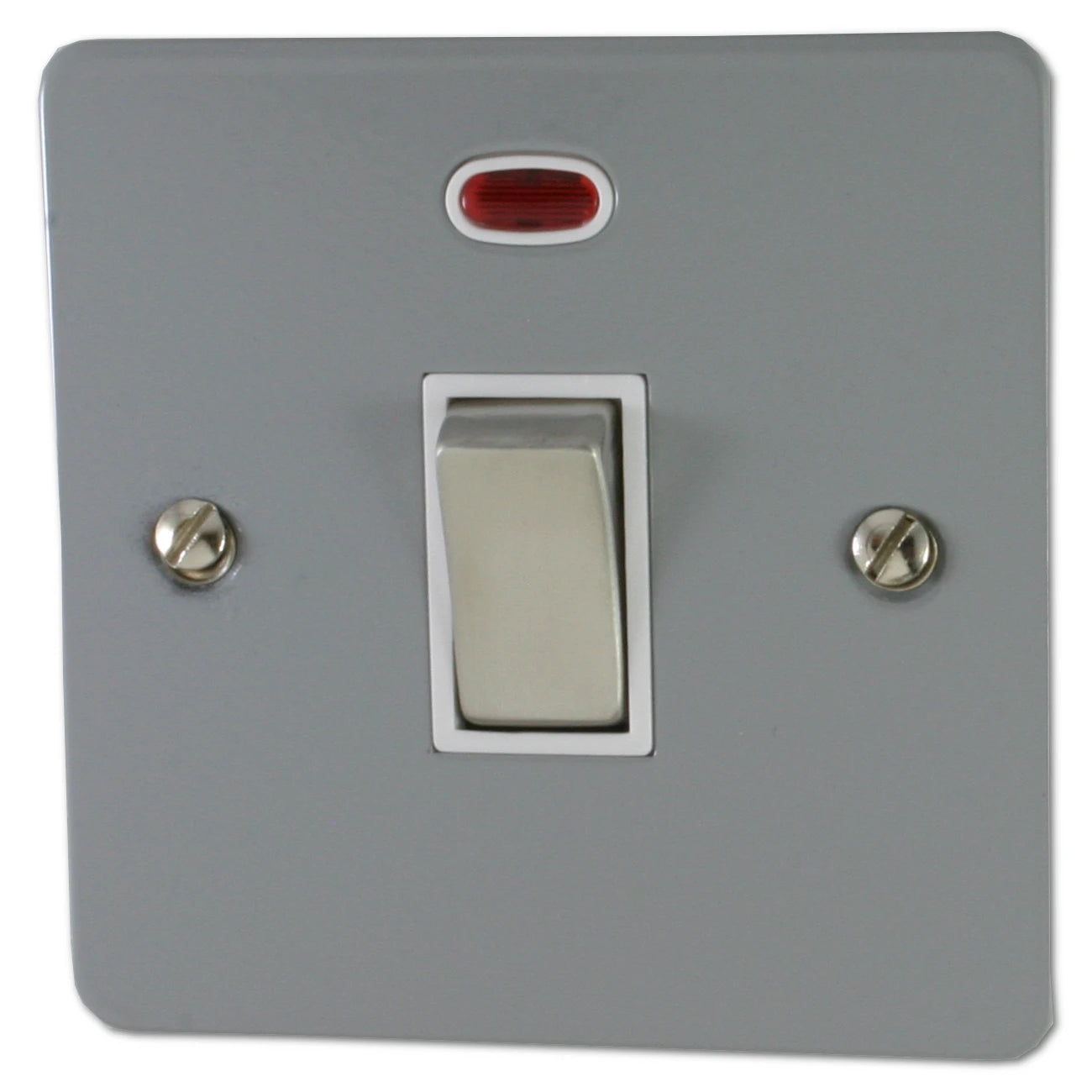 Flat Light Grey 20A Dp Switch + Neon