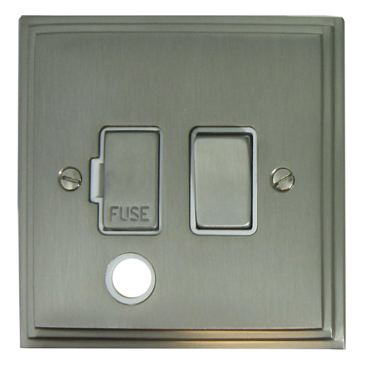Victorian Satin Nickel Switch Fused Spur & F/Out