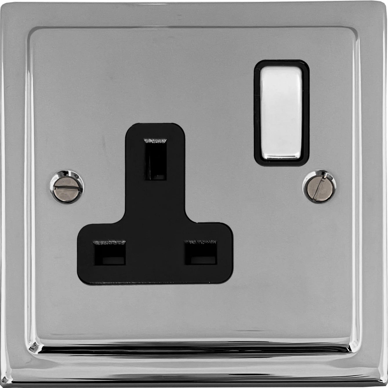 Victorian Polished Chrome 1 Gang Switched Socket