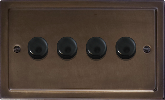 Victorian Medium Bronze 4 Gang LED Dimmer