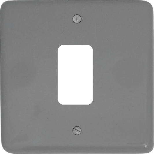 Contour Light Grey 1 Gang 2 Way Grid Plate