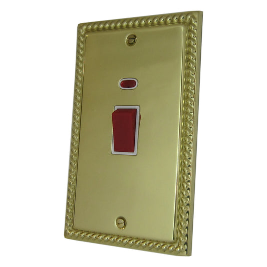 Georgian Polished Brass 45 Amp Swt. & Neon L/Plate