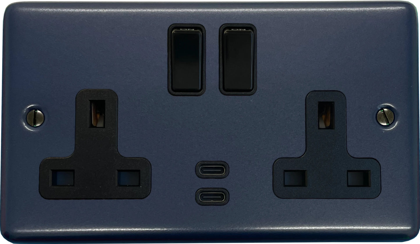 Contour  Blue  2 Gang Socket with USBC