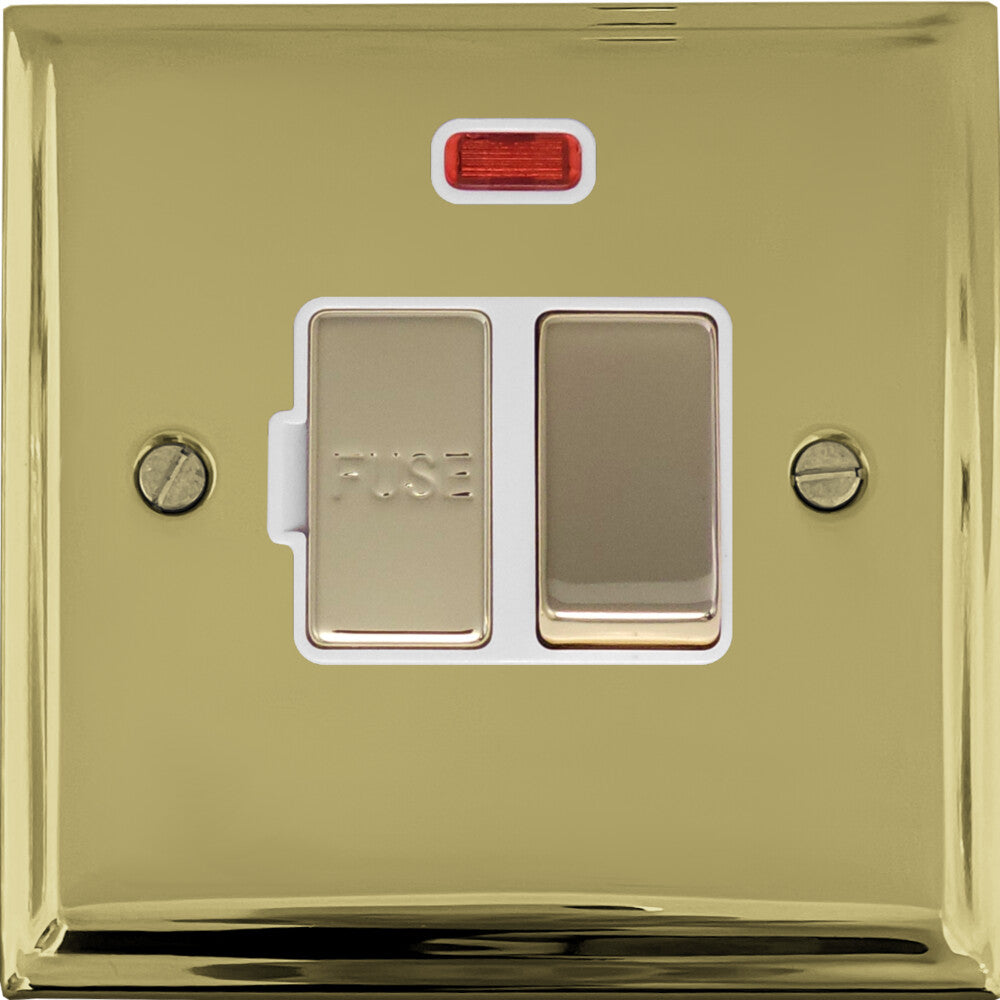 Deco Polished Brass Switch Fused Spur &Neon