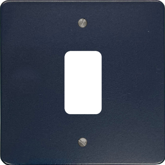 Flat Blue 1 Gang Grid Plate
