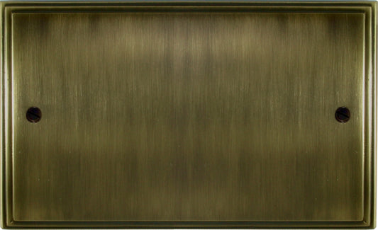 Victorian Antique Brass 2 Gang Blank
