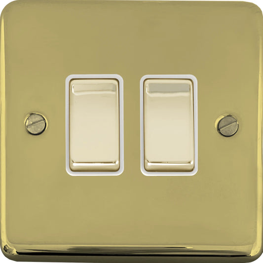 Contour Polished Brass 2 Gang 2 Way Switch