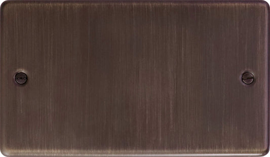 Contour Antique Copper 2 Gang Blank Plate