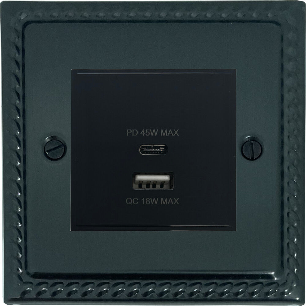 Georgian Black Bronze 45W Quick Charge USB Module