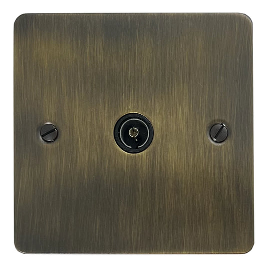 Flat Antique Brass 1 Gang Coax Point