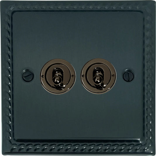 Monarch Black Bronze 2 Gang Toggle Switch (Black Nickel Toggle)