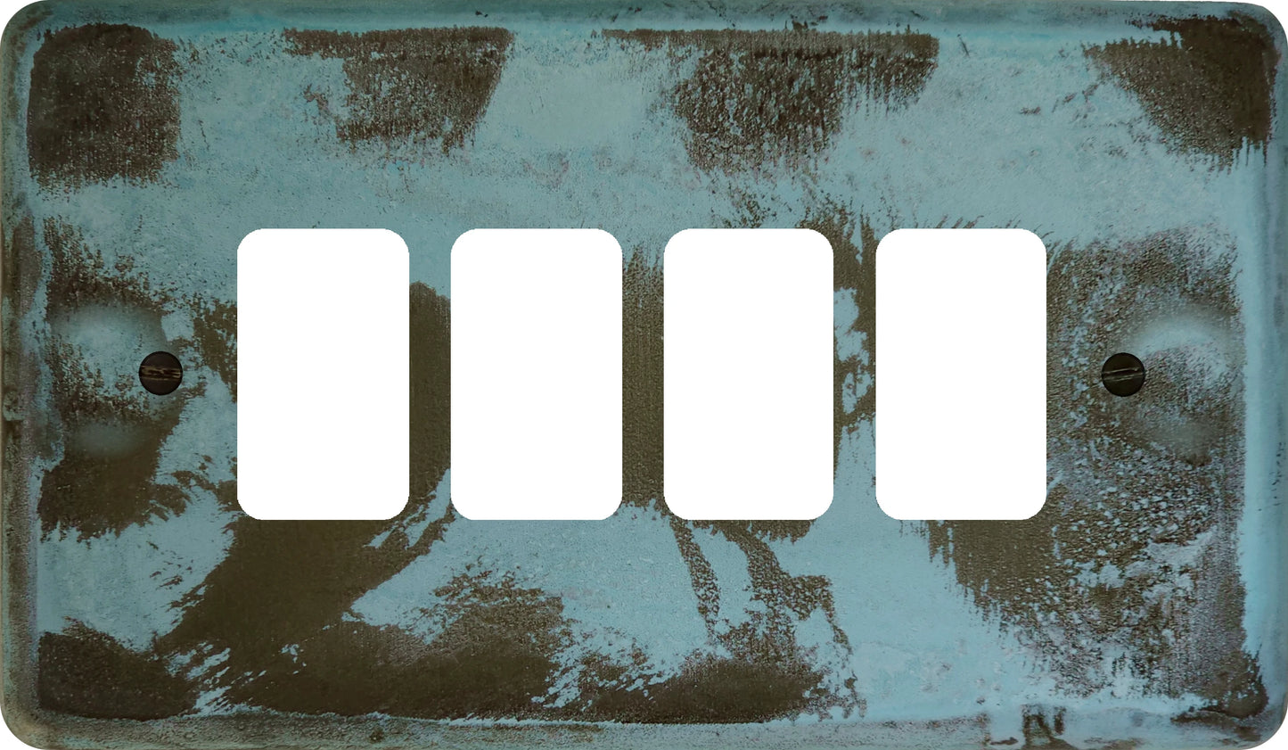 Contour Verdigris 4 Gang Grid Plate