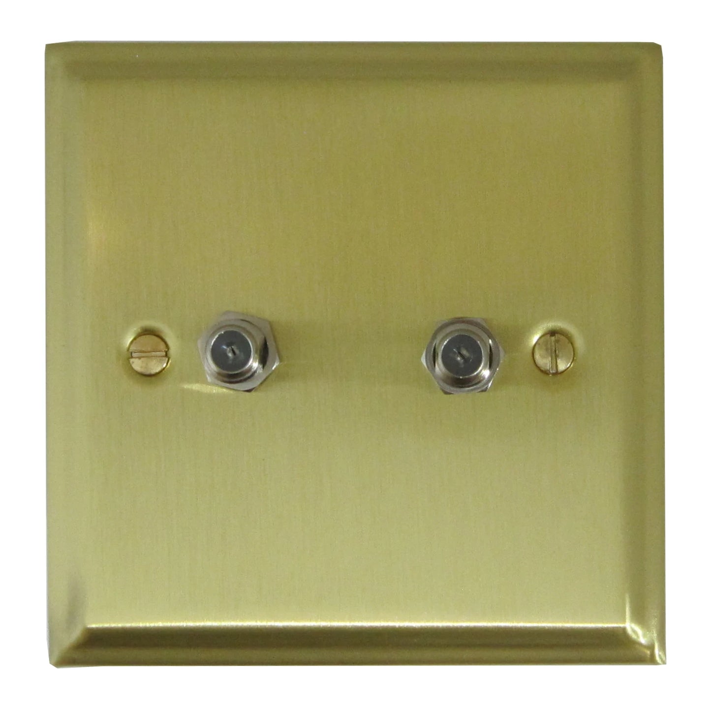 Deco Satin Brass 2 Gang Satellite Point