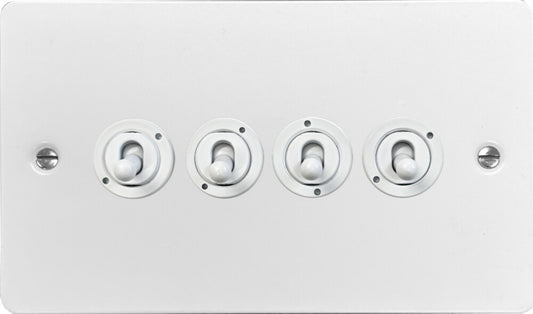 Flat White 4 Gang Toggle (White Toggle)