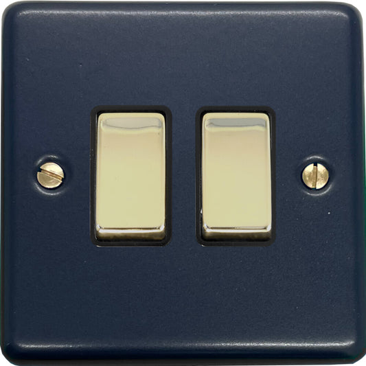 Contour Blue 2 Gang Switch
