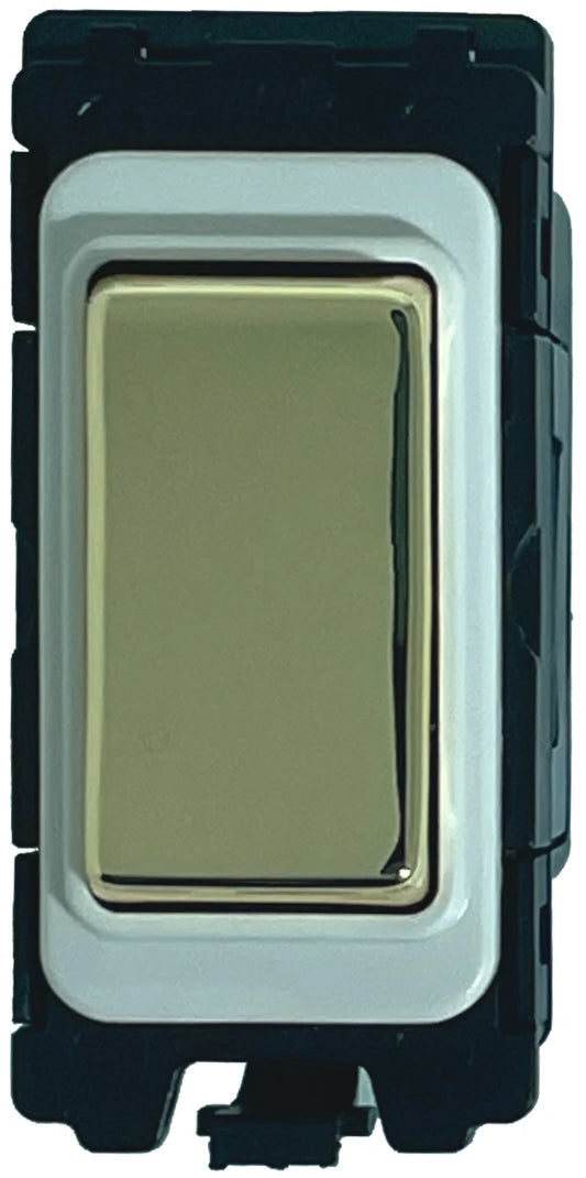 Intermediate grid switch - White and Polished Brass Switch