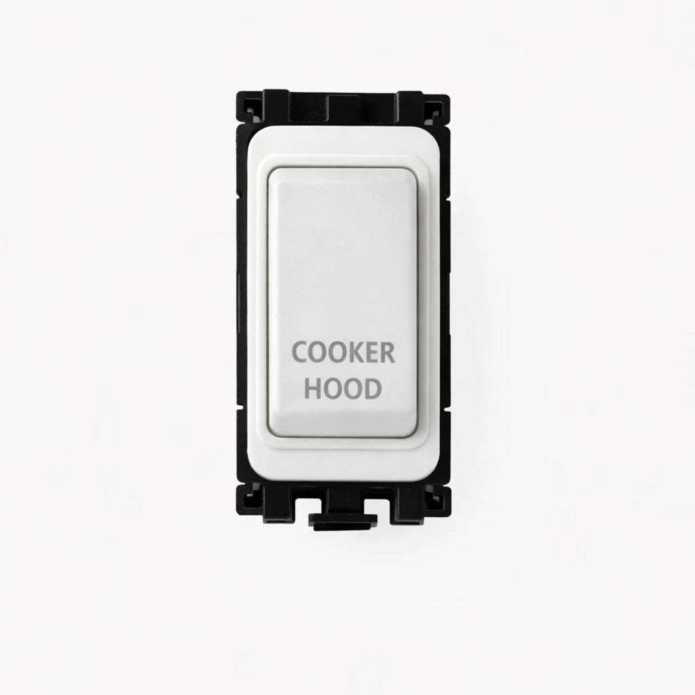 20A DP Switch - Engraved with - Cooker Hood - All White Insert