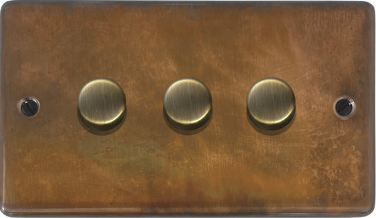 Contour Tarnished Copper 3 Gang Dimmer LED