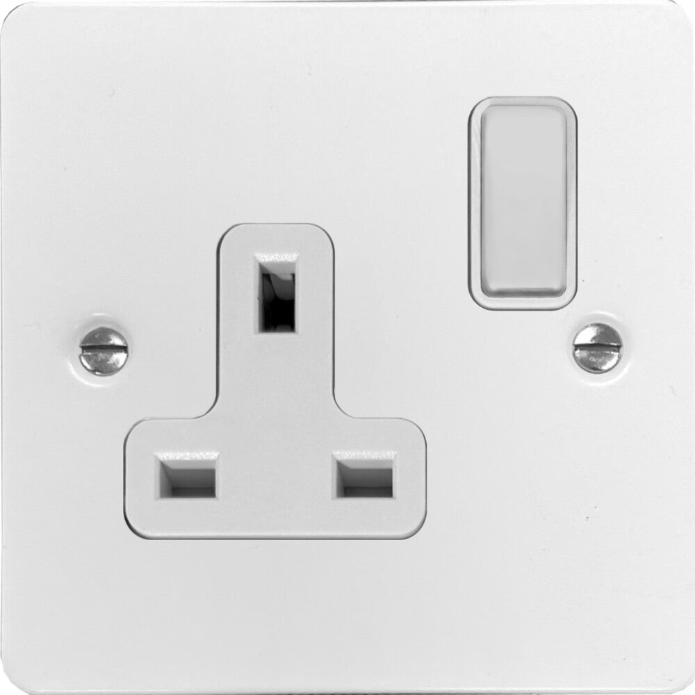 Flat White 1 Gang Socket