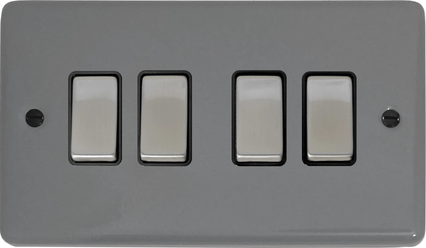 Contour Light Grey 4 Gang 2 Way Switch