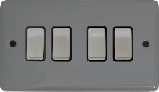 Contour Light Grey 4 Gang 2 Way Switch
