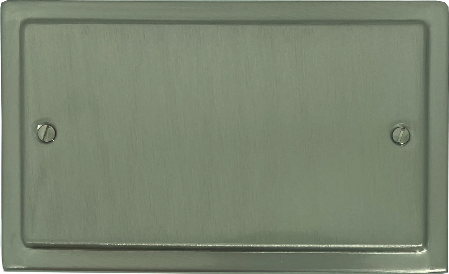Victorian Satin Nickel 2 Gang Blank