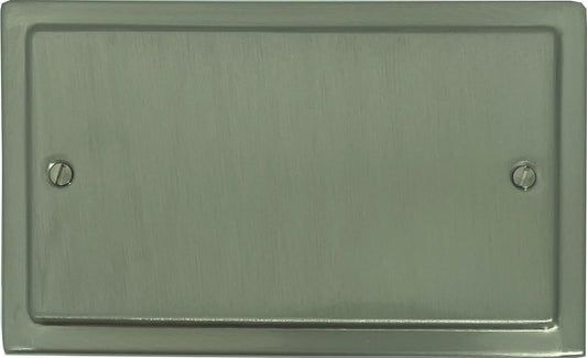 Victorian Satin Nickel 2 Gang Blank
