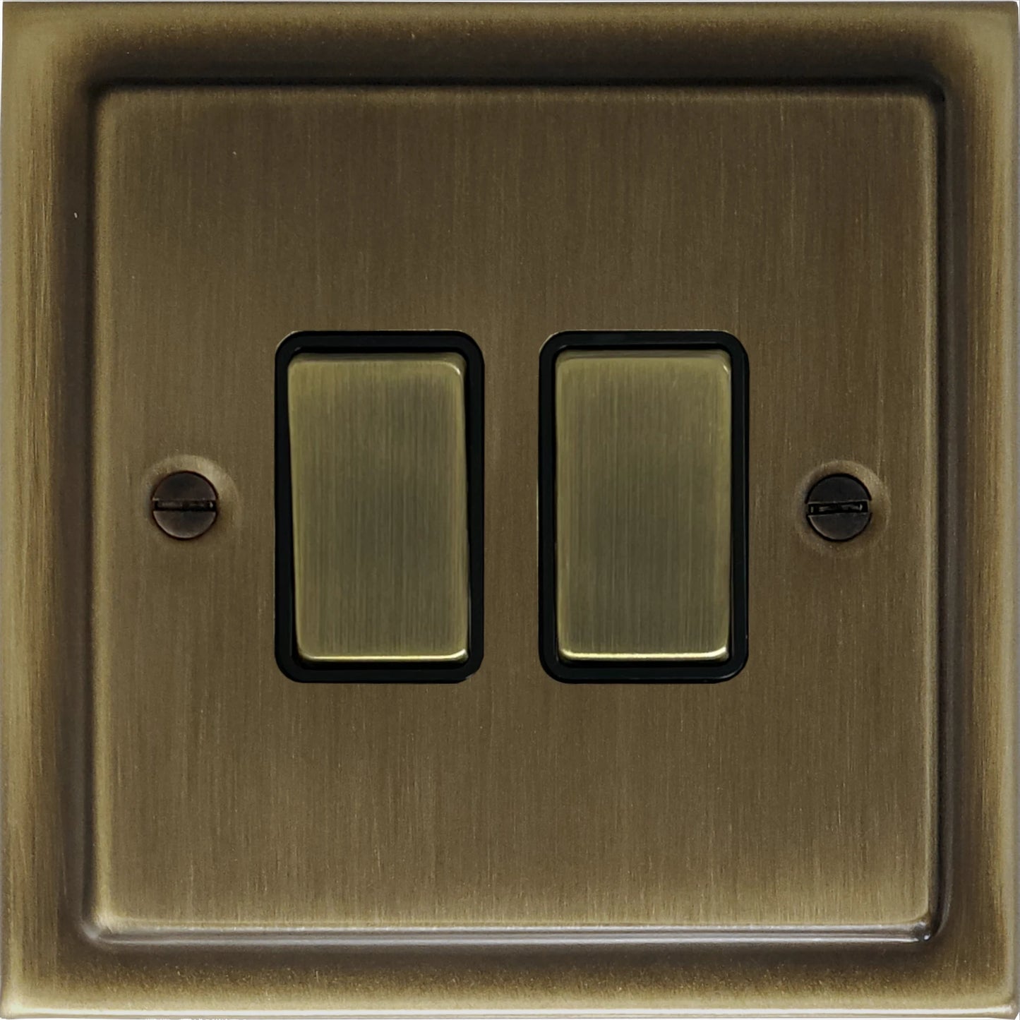 Victorian Antique Brass 2 Gang Switch (Brass Switches)