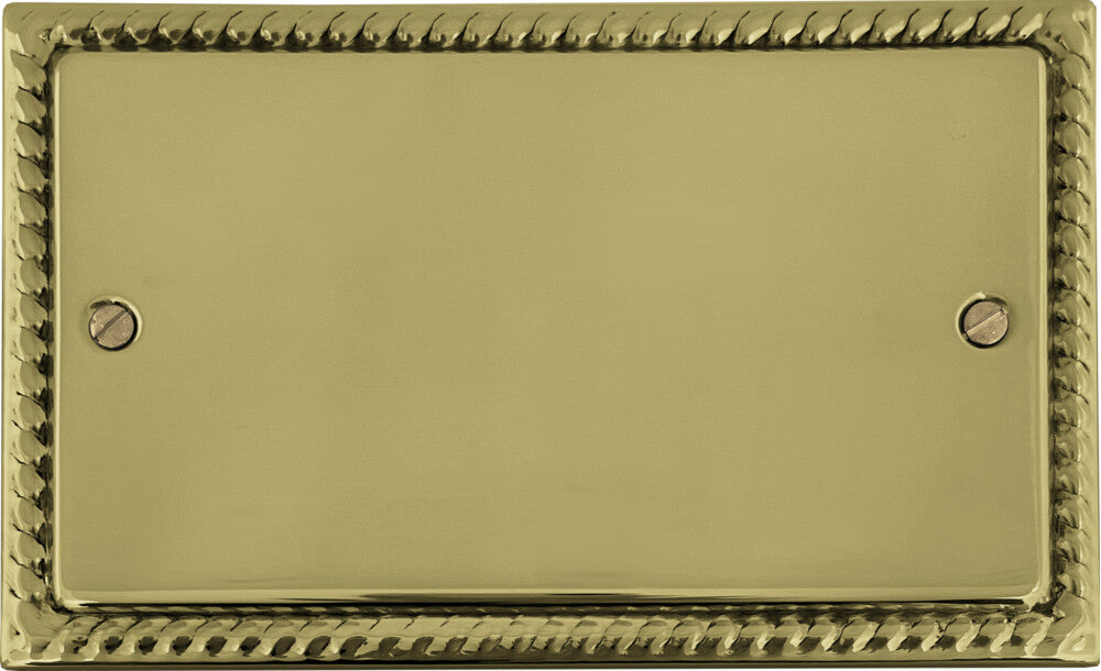 Georgian Polished Brass 2 Gang Blank