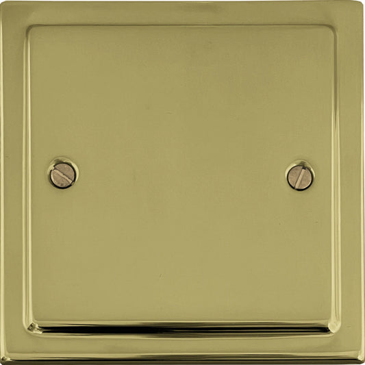 Victorian Polished Brass 1 Gang Blank