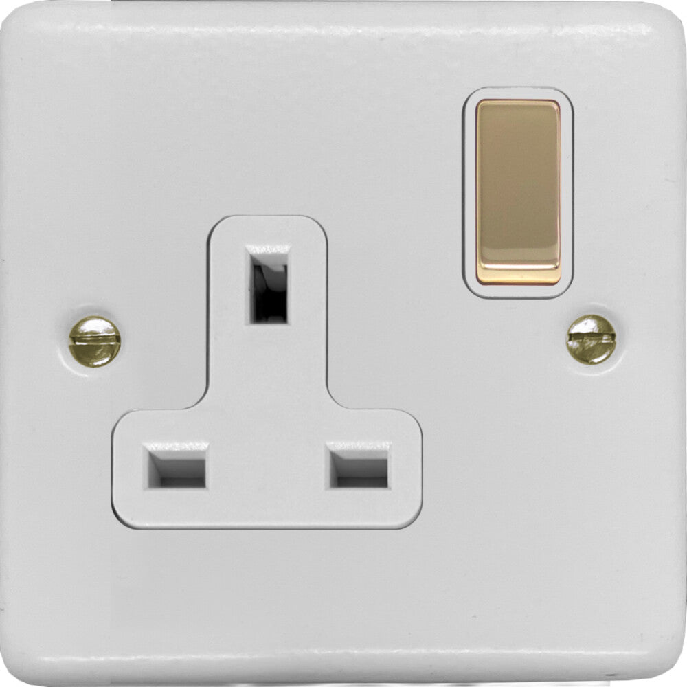 Contour Flat White Contour 1 Gang Socket