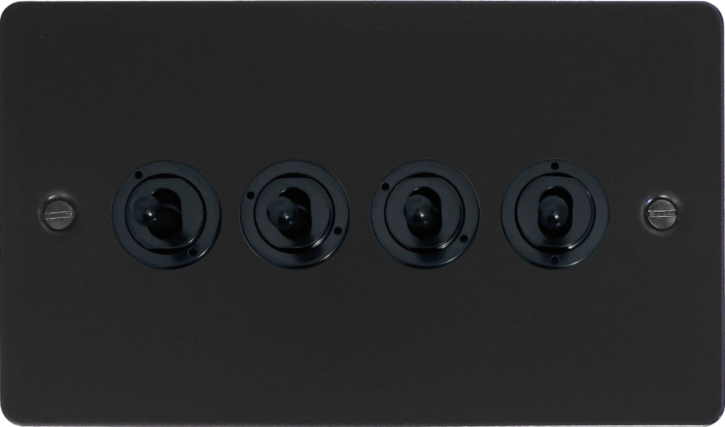 Flat Black 4 Gang Toggle (Flat Black Toggle)