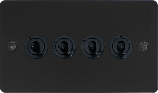 Flat Black 4 Gang Toggle (Flat Black Toggle)