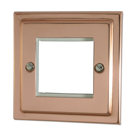 Victorian Polished Copper 2 Gang Mod Plate & Frame