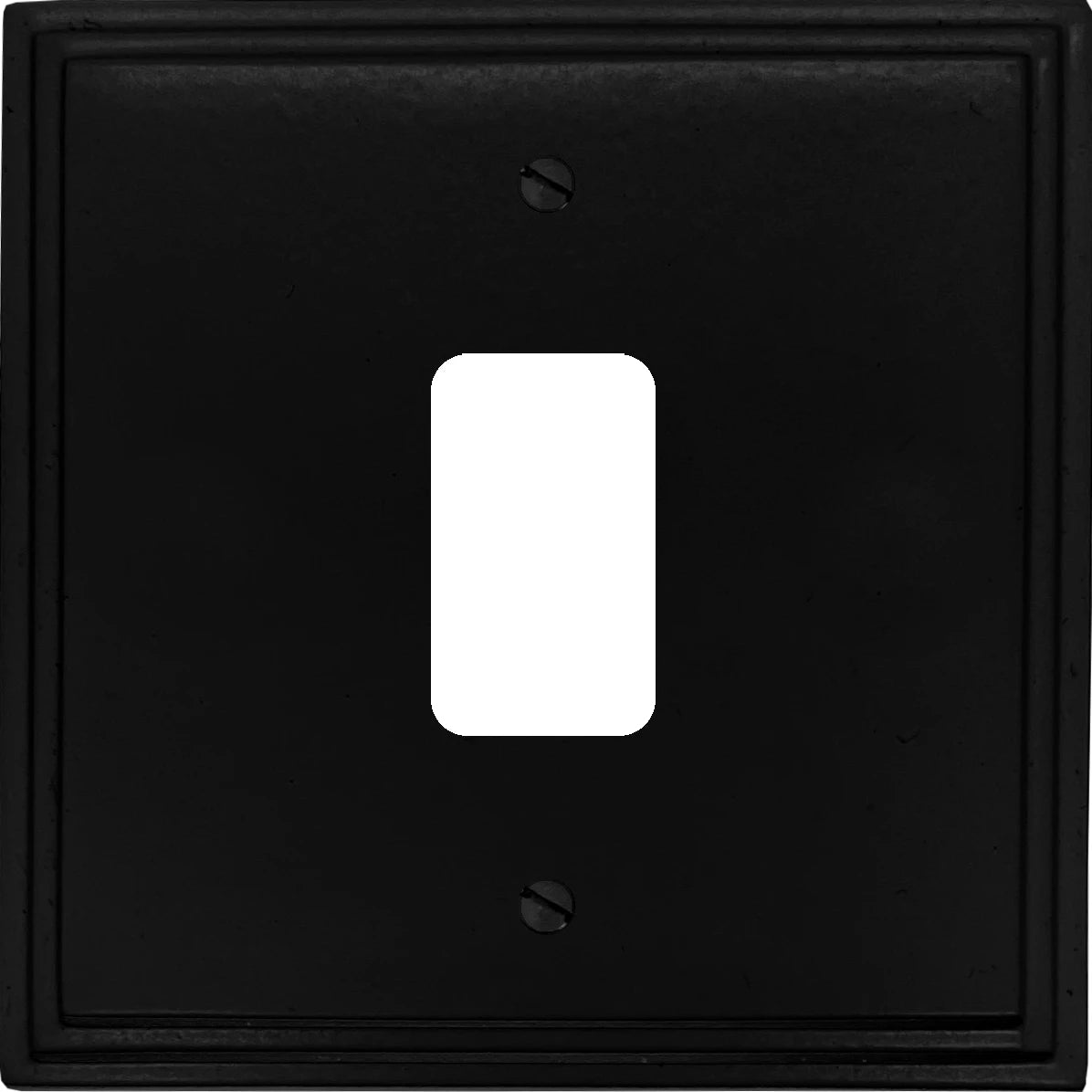 Victorian Flat Black 1 Gang Grid Plate