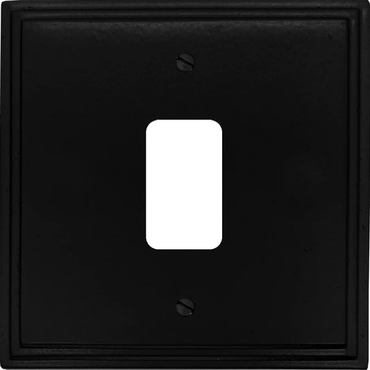 Victorian Flat Black 1 Gang Grid Plate