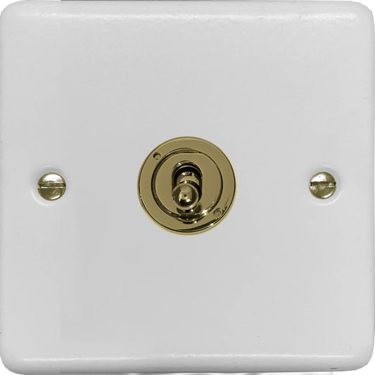 Contour Flat White Inter Toggle (Polished Brass Toggle)