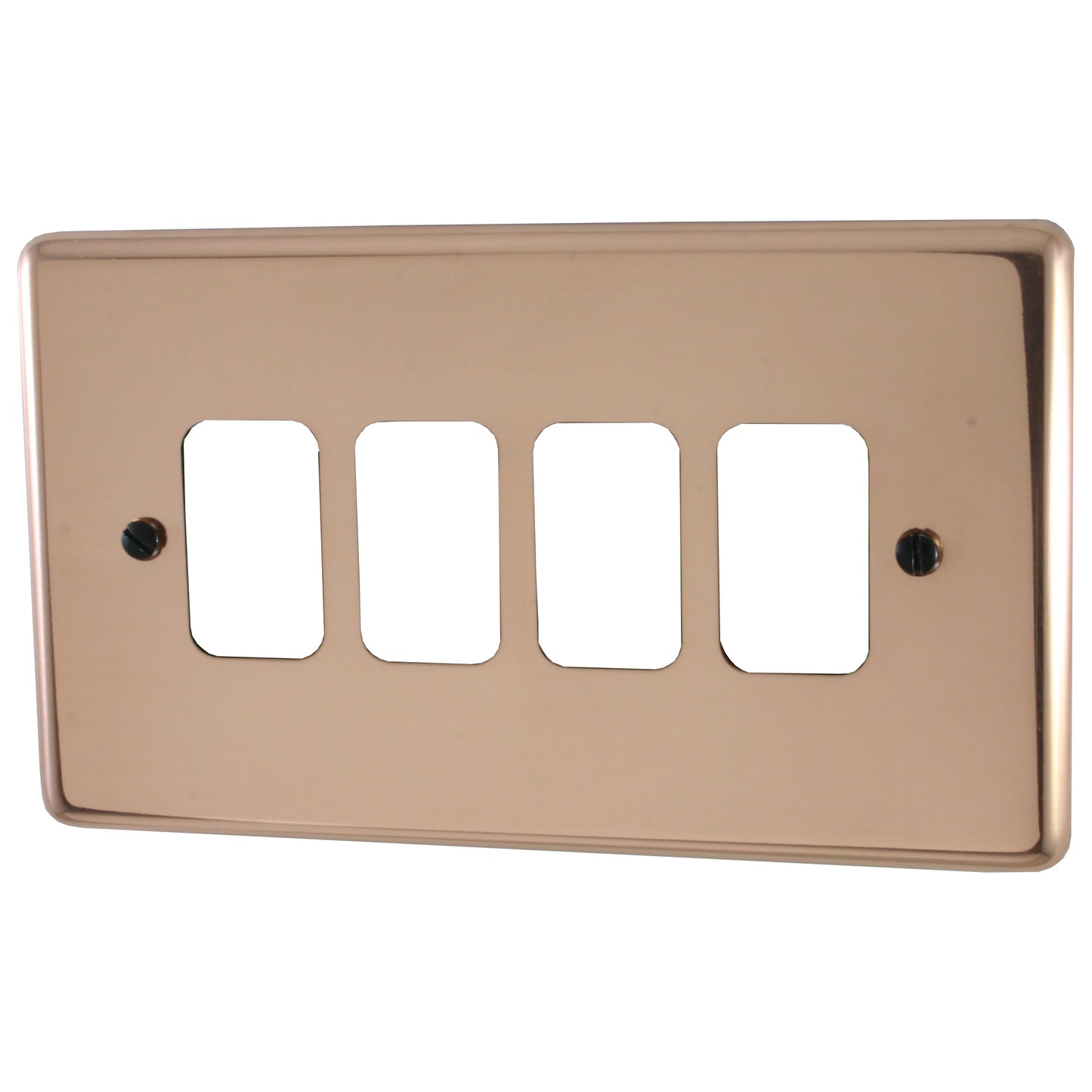 Contour Bright Copper 4 Gang Grid Plate