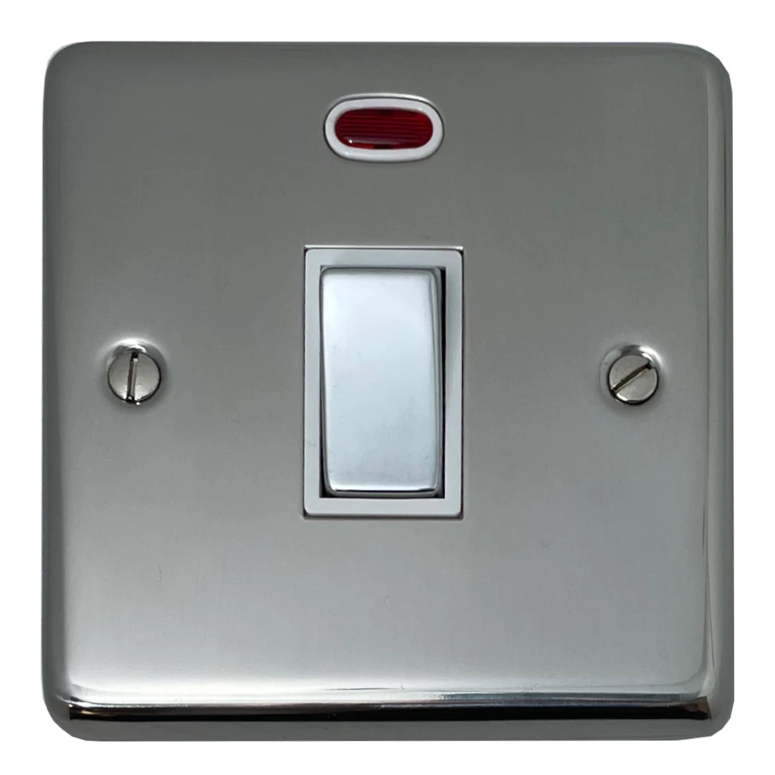 Contour Polished Steel 20 Amp Dp Switch & Neon