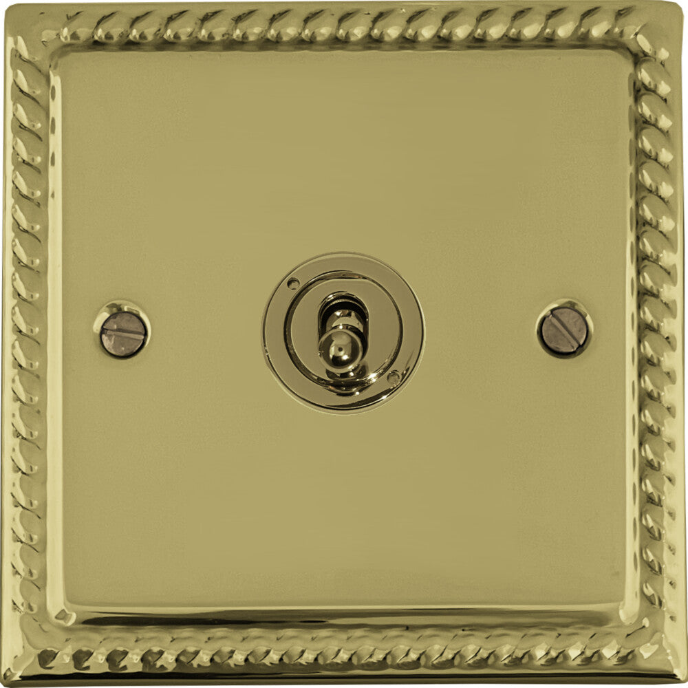 Georgian Polished Brass 1 Gang Toggle Switch