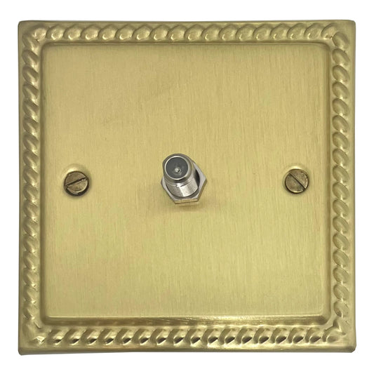 Georgian Satin Brass 1 Gang Satellite Point
