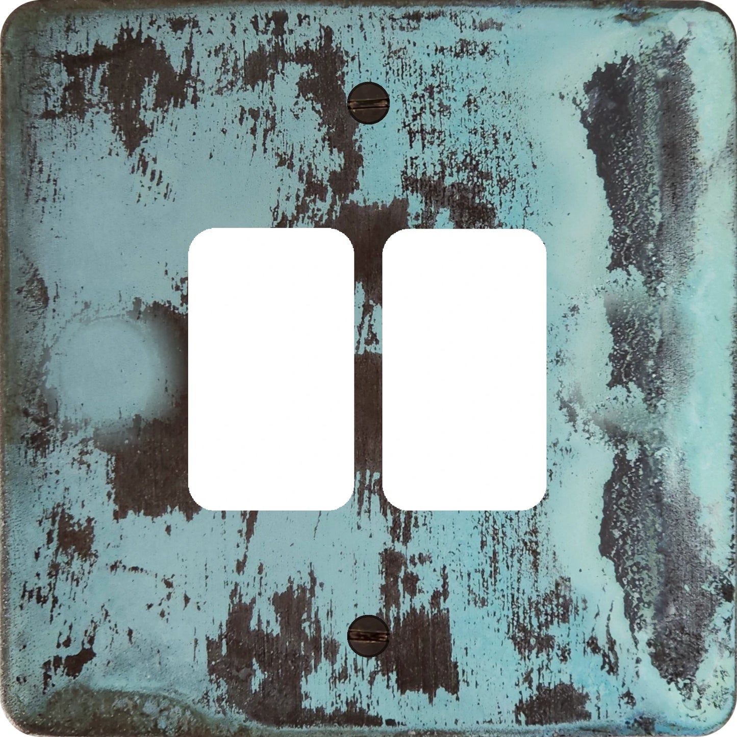 Flat Verdigris 2 Gang Grid Plate