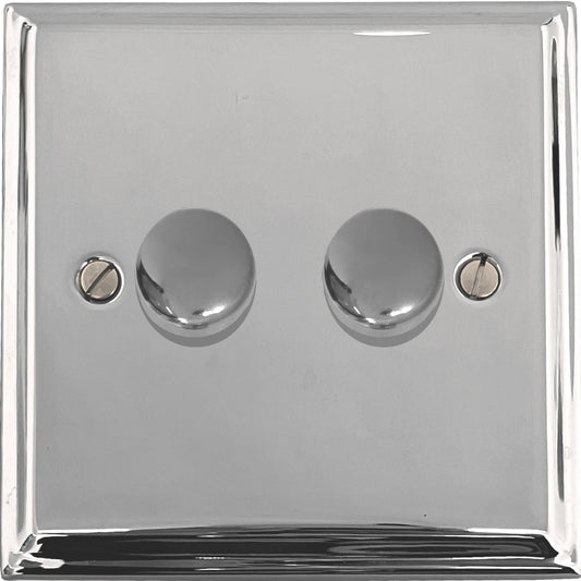 Deco Polished Chrome 2 Gang LED Dimmer
