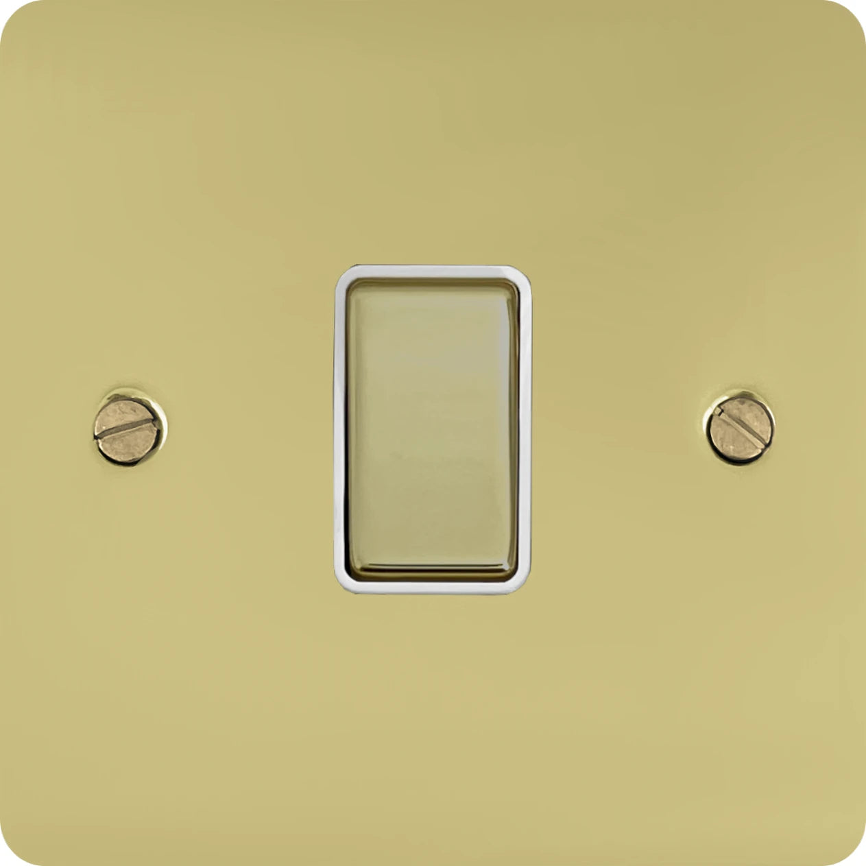 Flat Polished Brass 1 Gang Switch