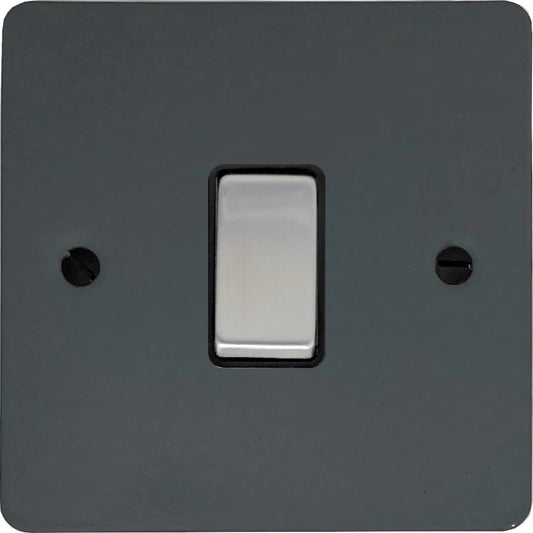 Flat Dark Grey 1 Gang 2 Way Switch